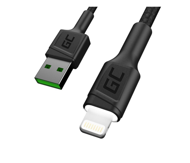 GREENCELL Kabel USB-Lightning Ray 1,2m LED czarny - 525163 - zdjęcie